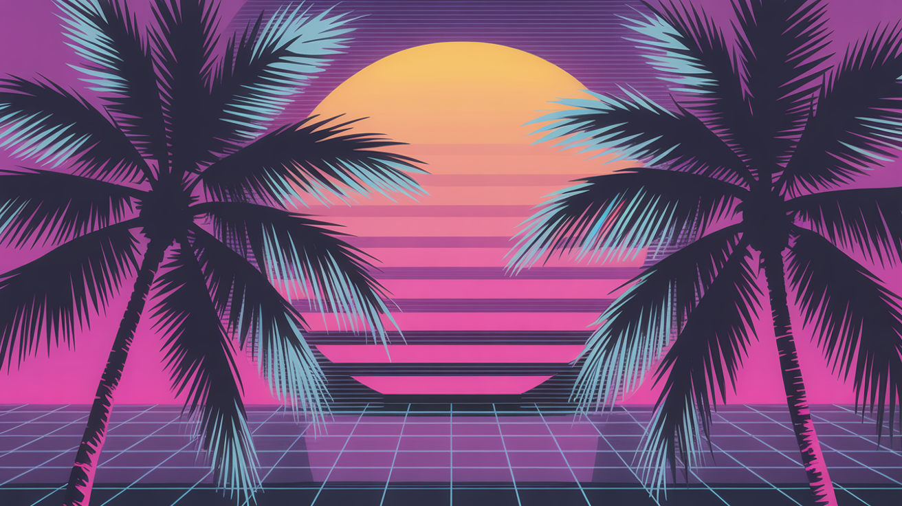 Hero Section Synthwave Background